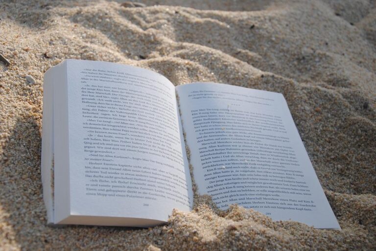 książka leżąca na plaży